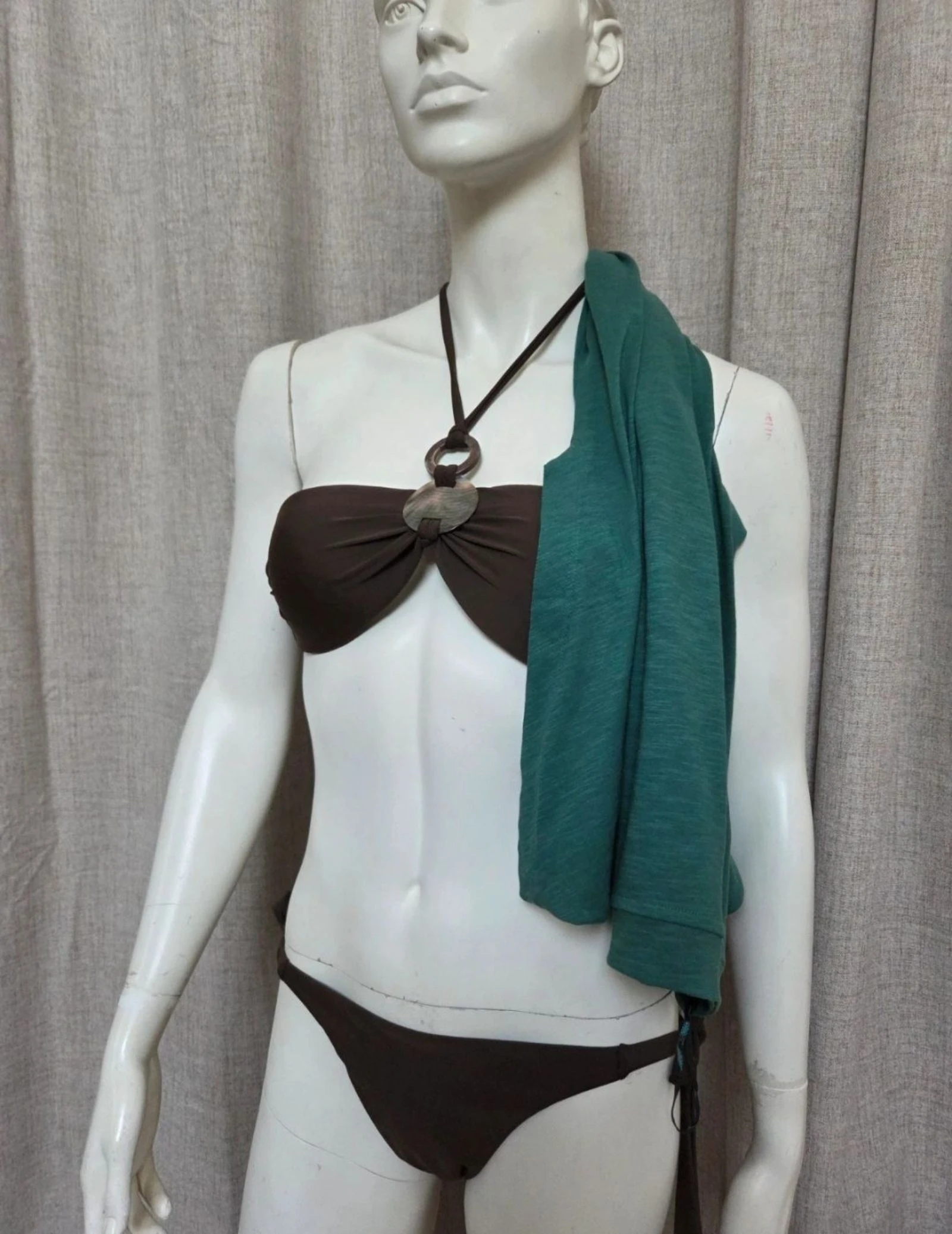 Bruine strandjurk en badpak maat 36 – photo 3